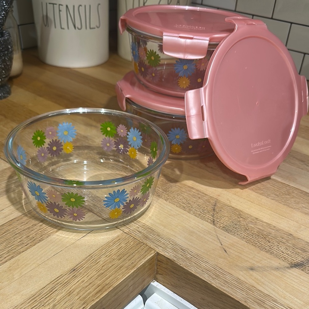 Lock n Lock Glass Storage Bowls-Set of 3